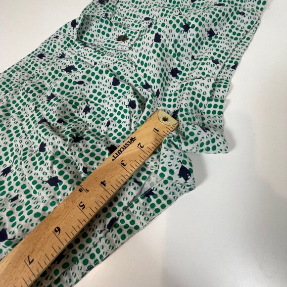 Cooperative Green Polka Dot Casual Shorts Sz 2 Womens Mid Rise Tie Waist Pockets - Picture 7 of 10